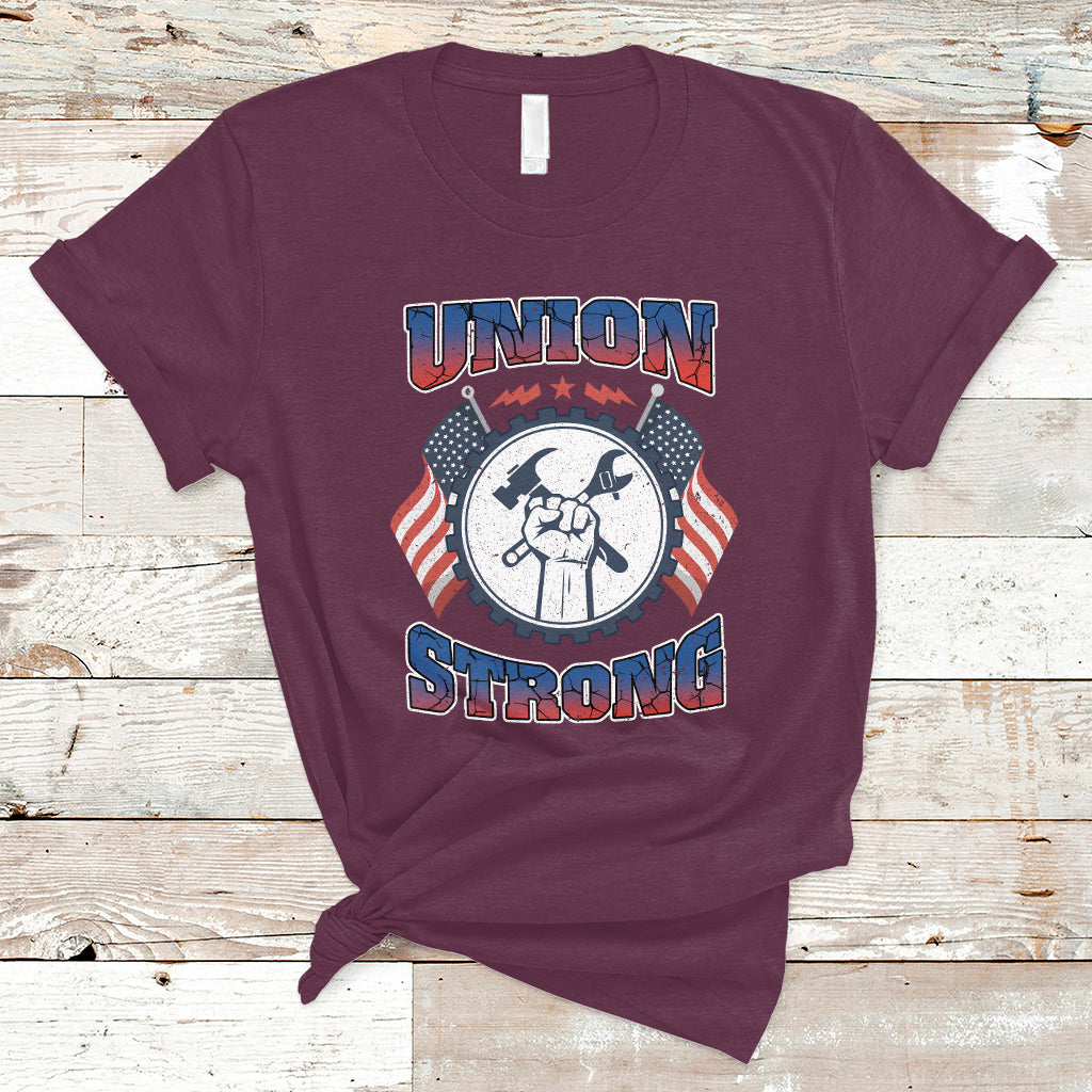 Labor Day T Shirt Proud Labor Day Workers Union Strong Fist - Wonder Print Shop