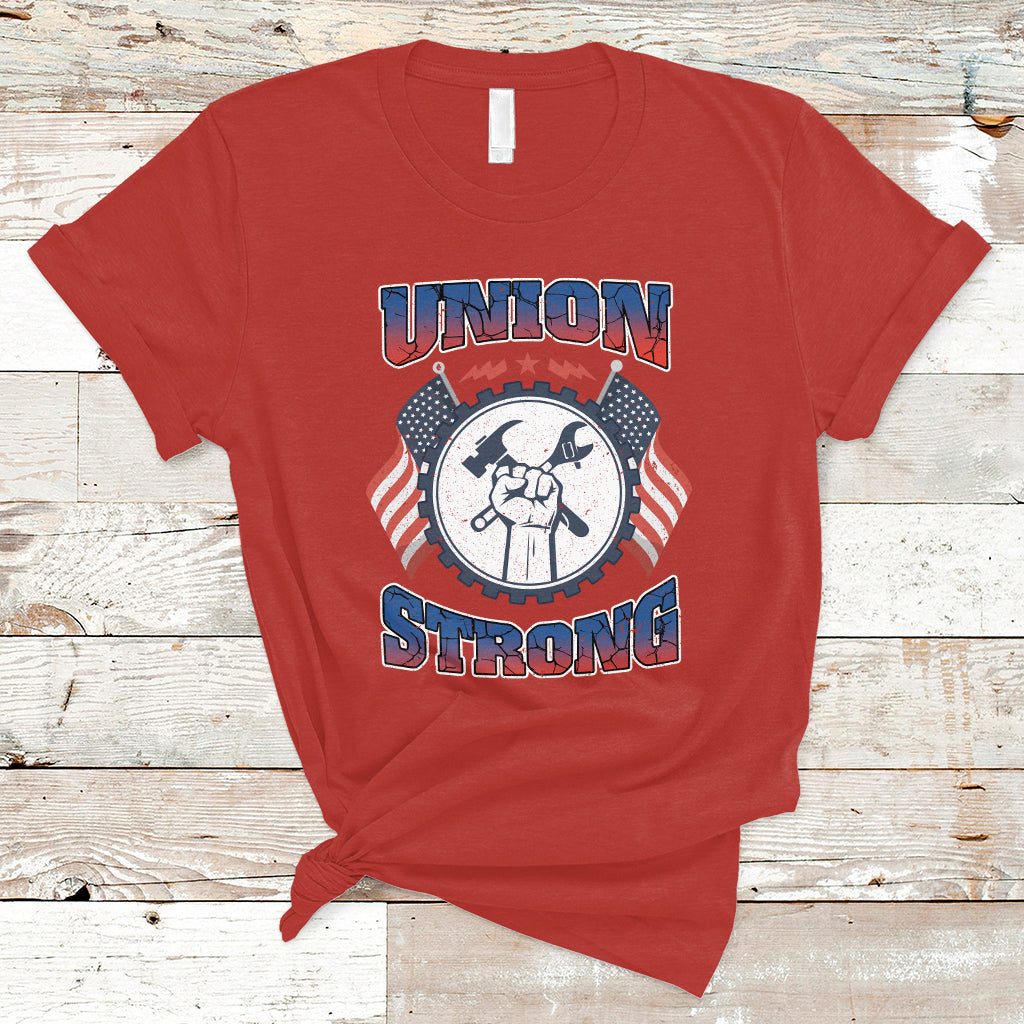 Labor Day T Shirt Proud Labor Day Workers Union Strong Fist - Wonder Print Shop