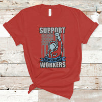 Labor Day T Shirt American Flag Happy Labor Day Support Blue Collar Workers - Wonder Print Shop