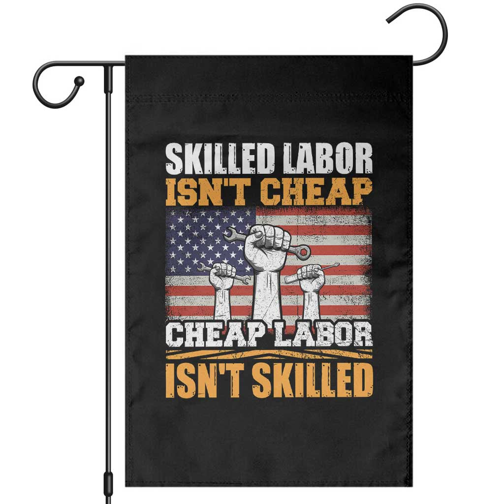 Skilled Labor Patriotic USA Flag Garden Flag Blue Collar Trade Union Hand Tools Pride Graphic