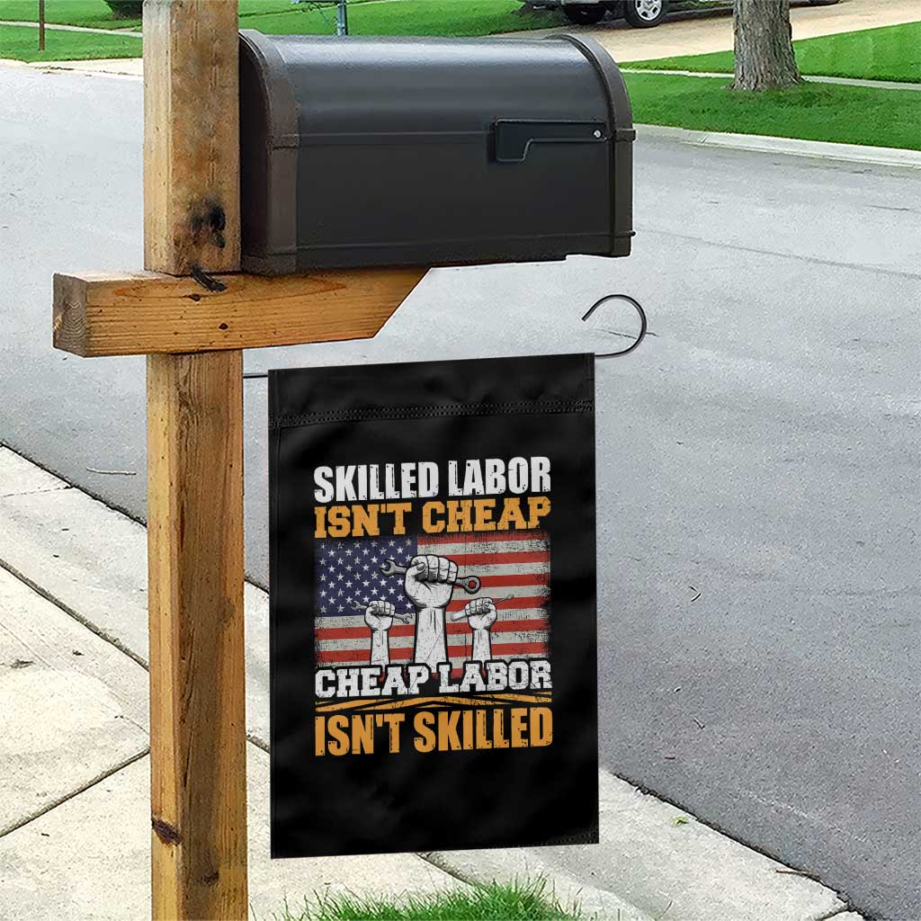 Skilled Labor Patriotic USA Flag Garden Flag Blue Collar Trade Union Hand Tools Pride Graphic