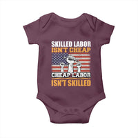 Skilled Labor Patriotic USA Flag Baby Onesie Blue Collar Trade Union Hand Tools Pride Graphic