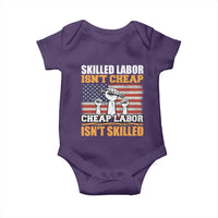 Skilled Labor Patriotic USA Flag Baby Onesie Blue Collar Trade Union Hand Tools Pride Graphic