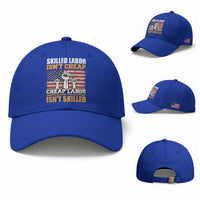 Skilled Labor Patriotic USA Flag Baseball Cap Blue Collar Trade Union Hand Tools Pride Graphic