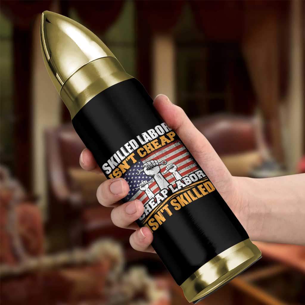 Skilled Labor Patriotic USA Flag Bullet Tumbler Blue Collar Trade Union Hand Tools Pride Graphic