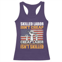 Skilled Labor Patriotic USA Flag Racerback Tank Top Blue Collar Trade Union Hand Tools Pride Graphic