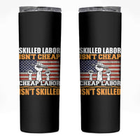 Skilled Labor Patriotic USA Flag Skinny Tumbler Blue Collar Trade Union Hand Tools Pride Graphic