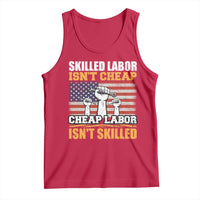 Skilled Labor Patriotic USA Flag Tank Top Blue Collar Trade Union Hand Tools Pride Graphic