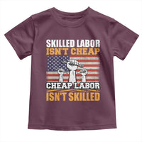 Skilled Labor Patriotic USA Flag Toddler T Shirt Blue Collar Trade Union Hand Tools Pride Graphic