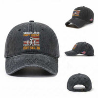 Skilled Labor Patriotic USA Flag Washed Cotton Baseball Cap Blue Collar Trade Union Hand Tools Pride Graphic