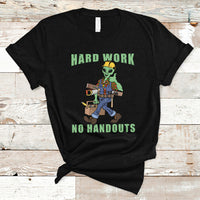 Labor Day T Shirt Blue Collar Hard Work No Handouts Alien Worker Labor Day - Wonder Print Shop