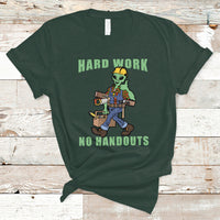 Labor Day T Shirt Blue Collar Hard Work No Handouts Alien Worker Labor Day - Wonder Print Shop