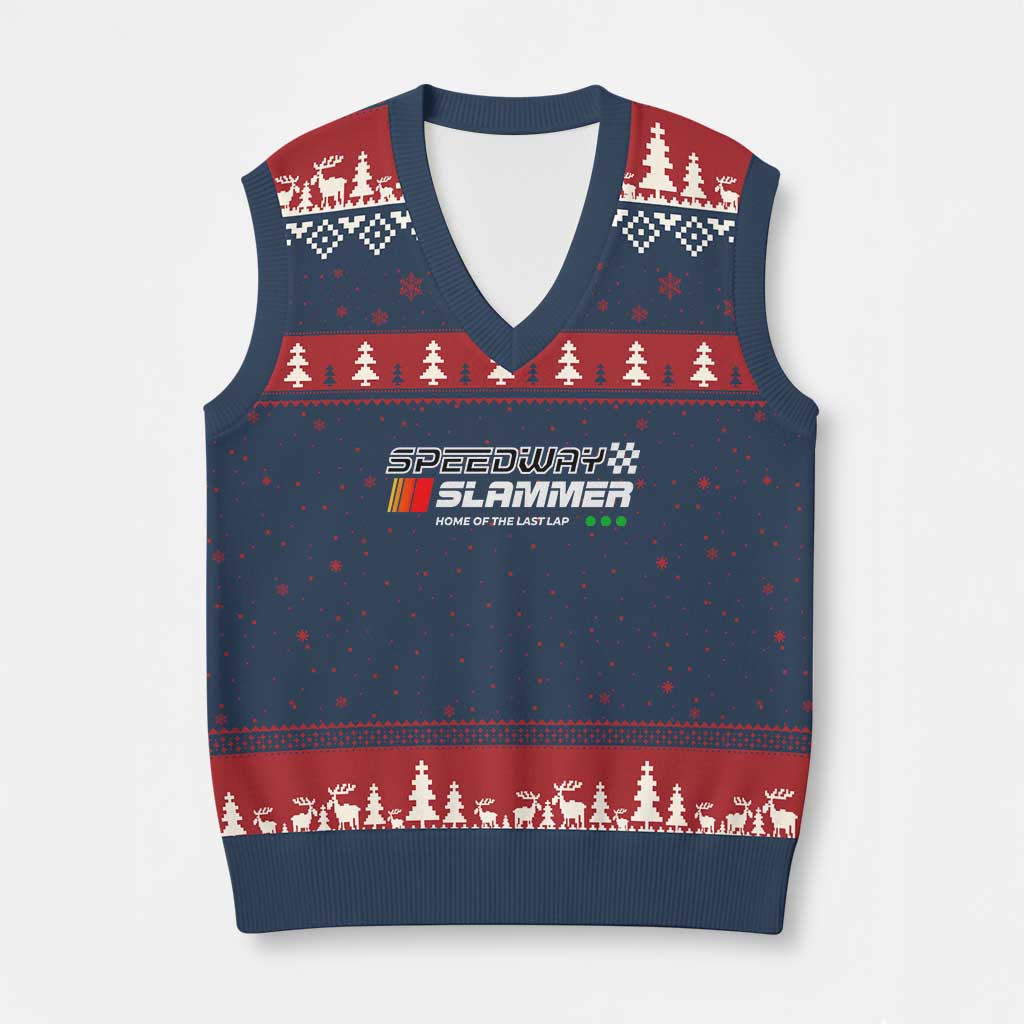 Speedway Slammer Racing 2025 V-Neck Knit Sweater Vest Home of The Last Lap - Wonder Print Shop