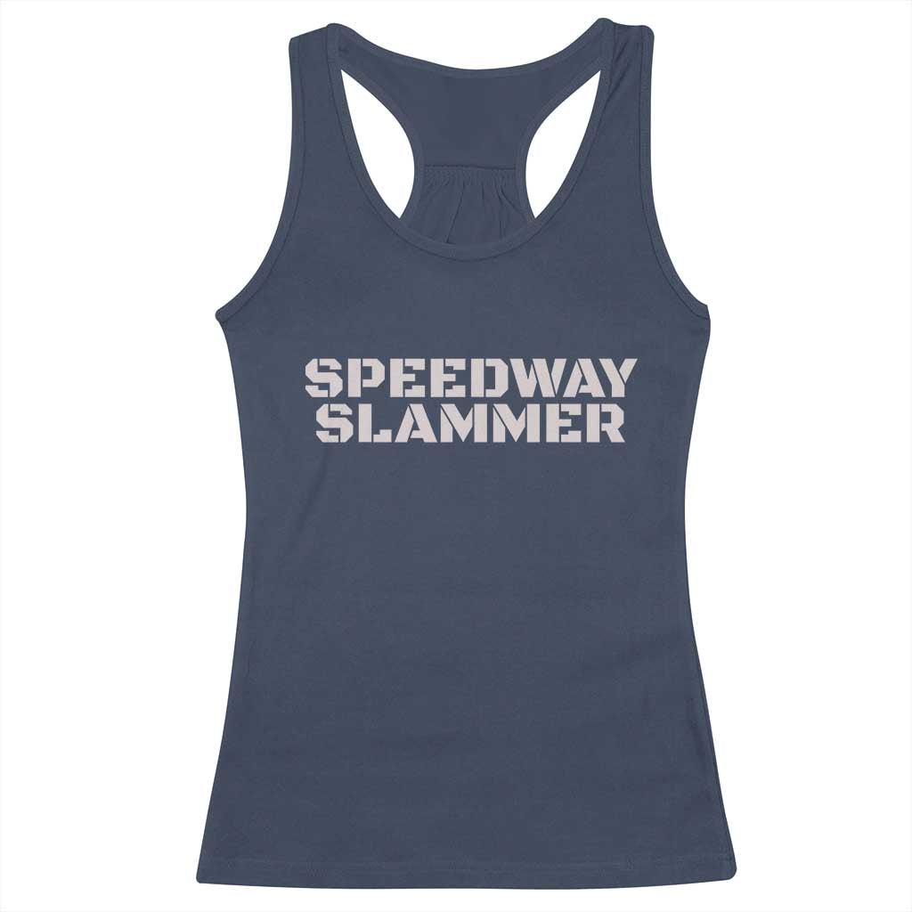 Speedway Slammer 2025 Racerback Tank Top Indiana Sarcastic - Wonder Print Shop