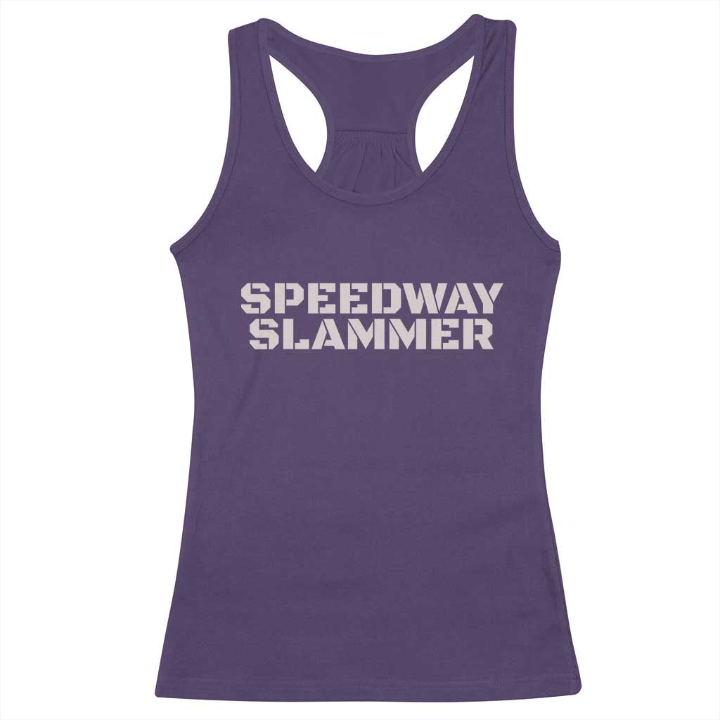 Speedway Slammer 2025 Racerback Tank Top Indiana Sarcastic - Wonder Print Shop