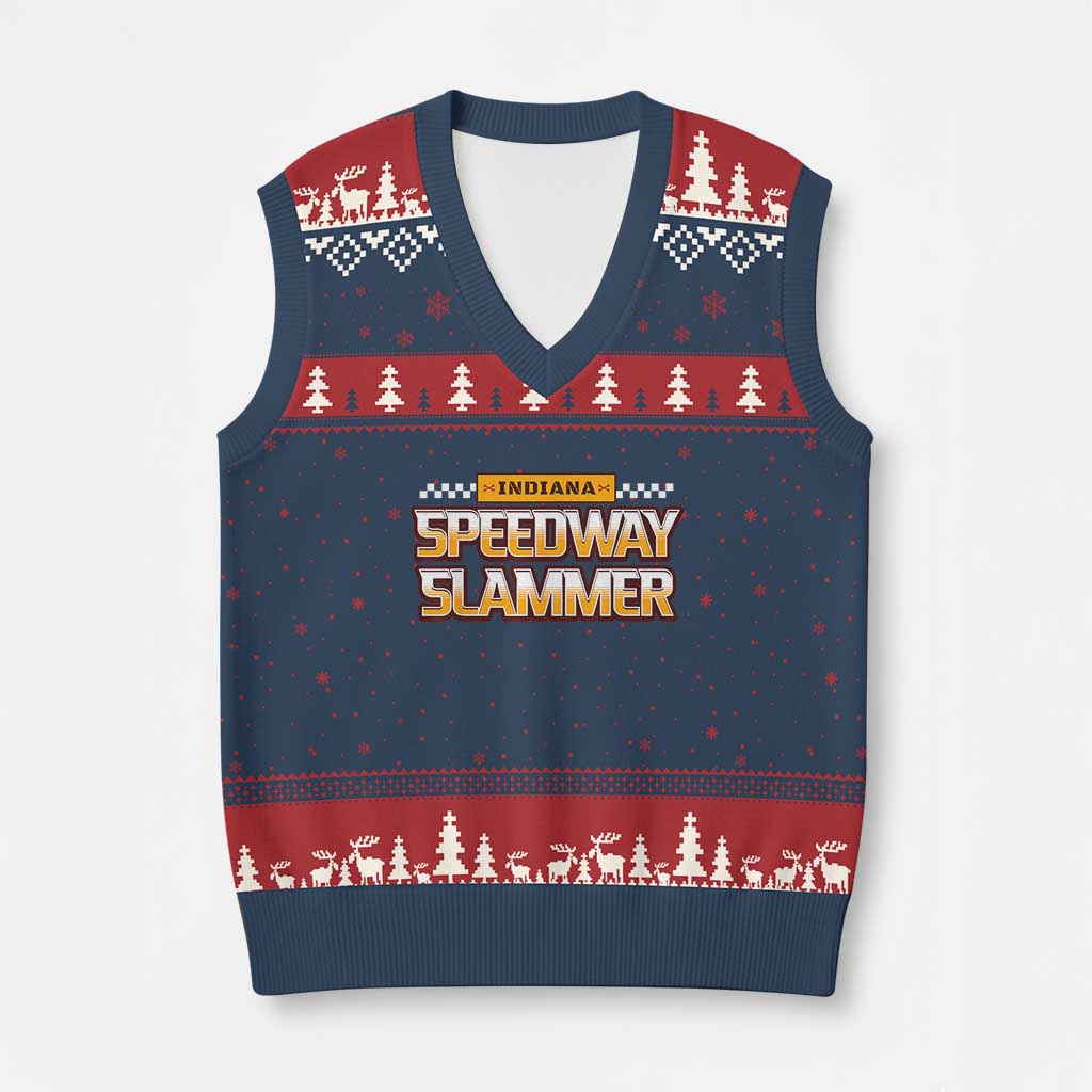 Indiana Speedway Slammer 2025 V-Neck Knit Sweater Vest Detention Prison - Wonder Print Shop