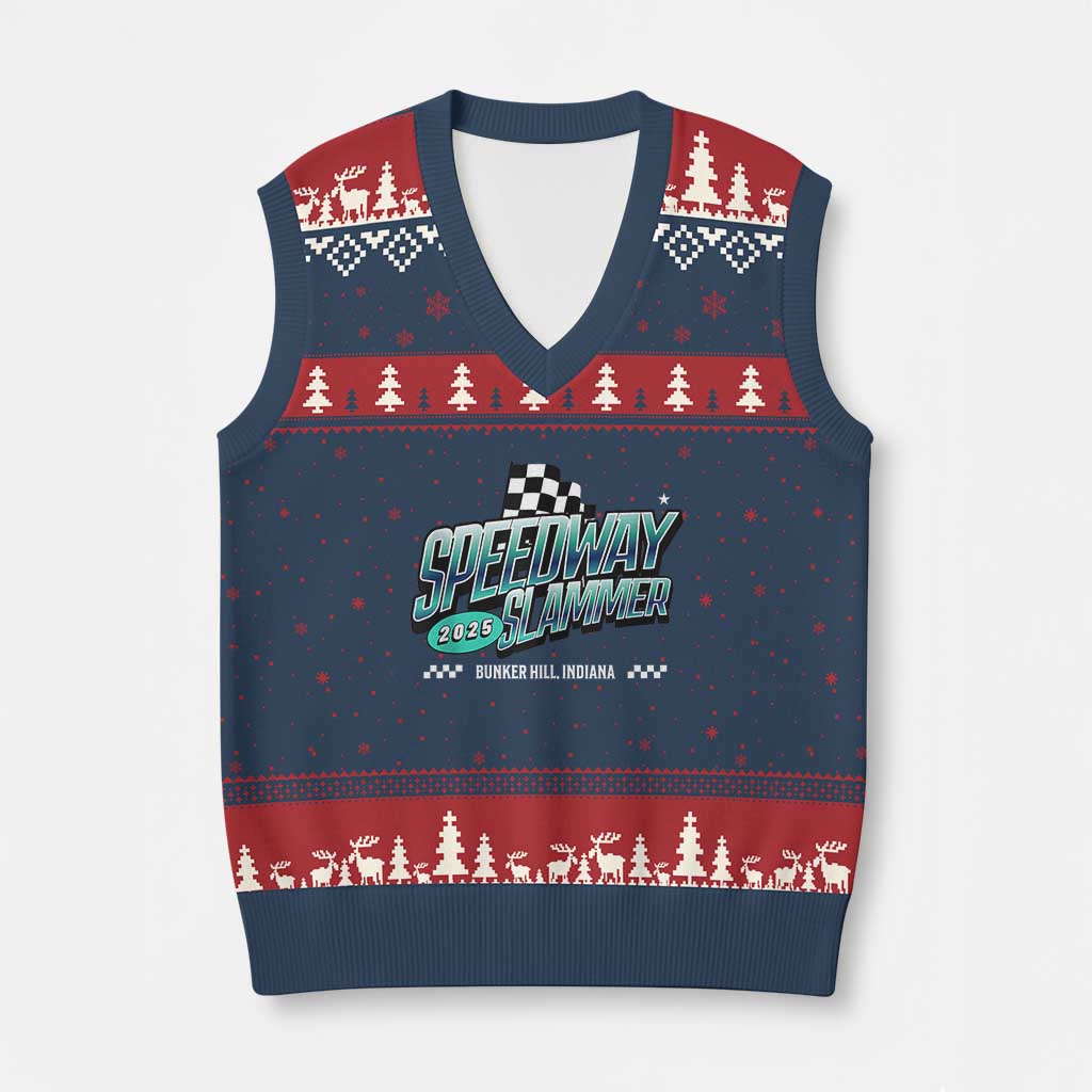 Speedway Slammer 2025 V-Neck Knit Sweater Vest Bunker Hill Indiana - Wonder Print Shop