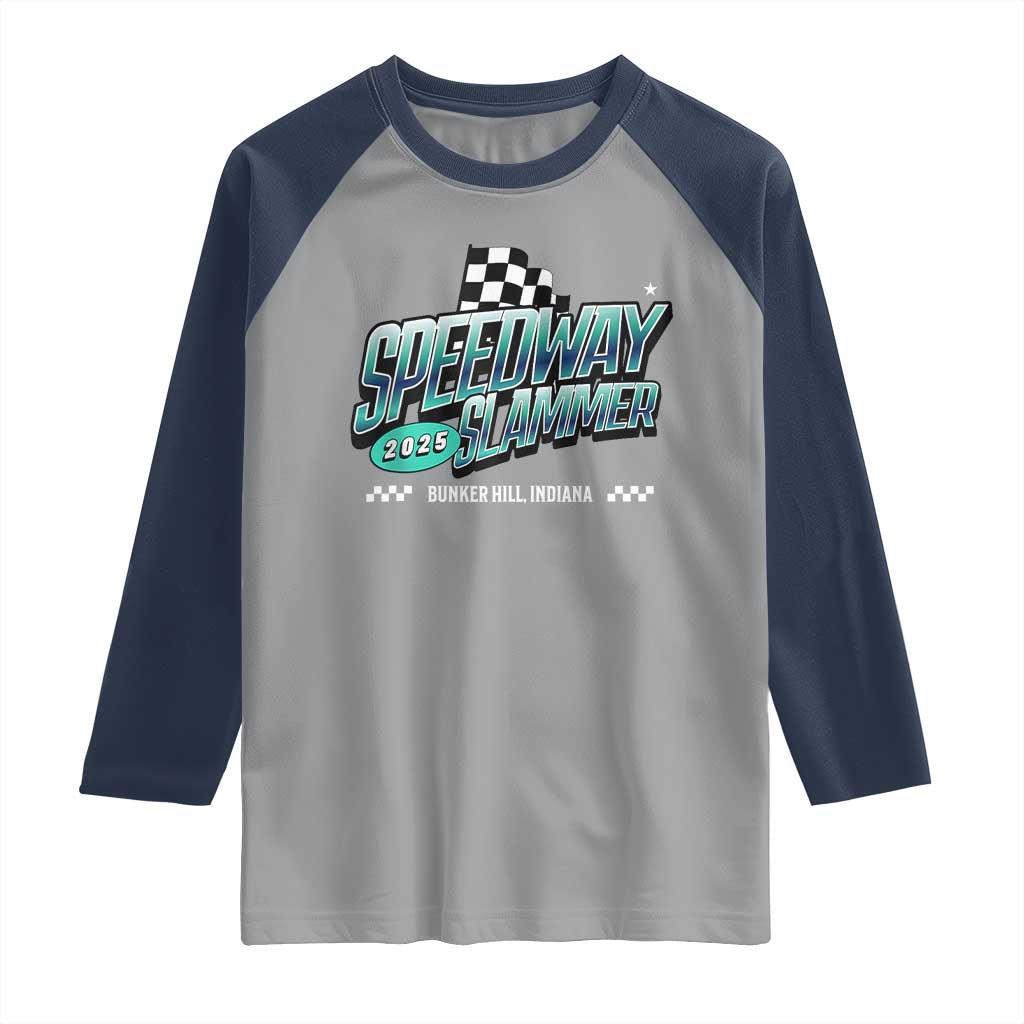 Speedway Slammer 2025 Raglan Shirt Bunker Hill Indiana - Wonder Print Shop