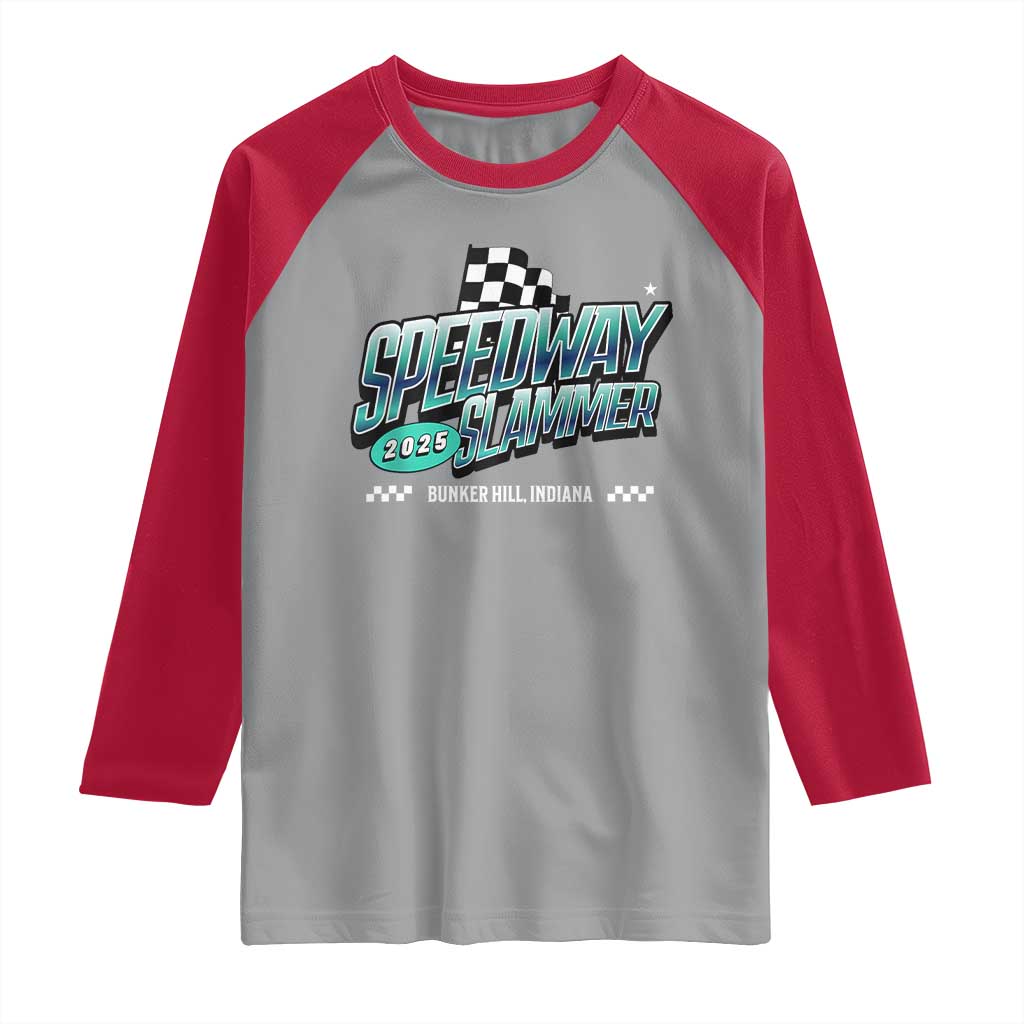Speedway Slammer 2025 Raglan Shirt Bunker Hill Indiana - Wonder Print Shop