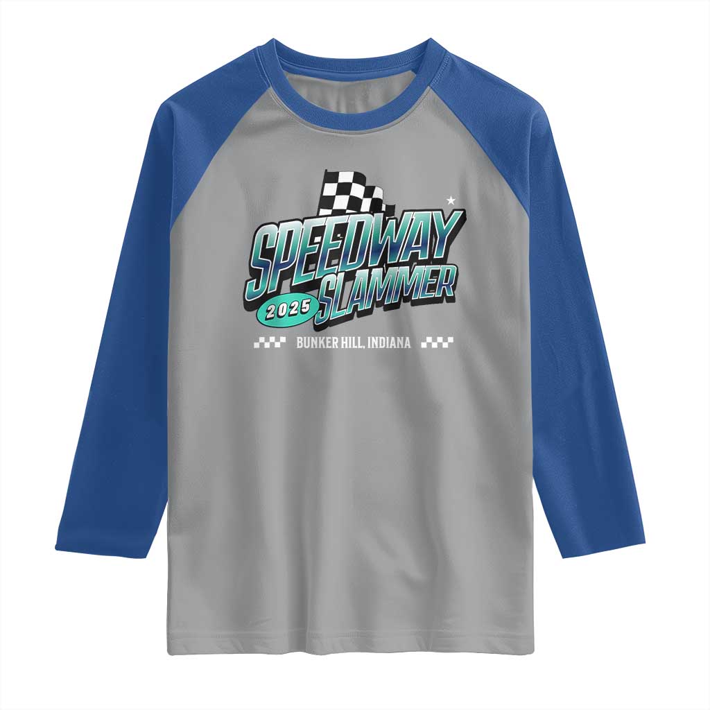 Speedway Slammer 2025 Raglan Shirt Bunker Hill Indiana - Wonder Print Shop
