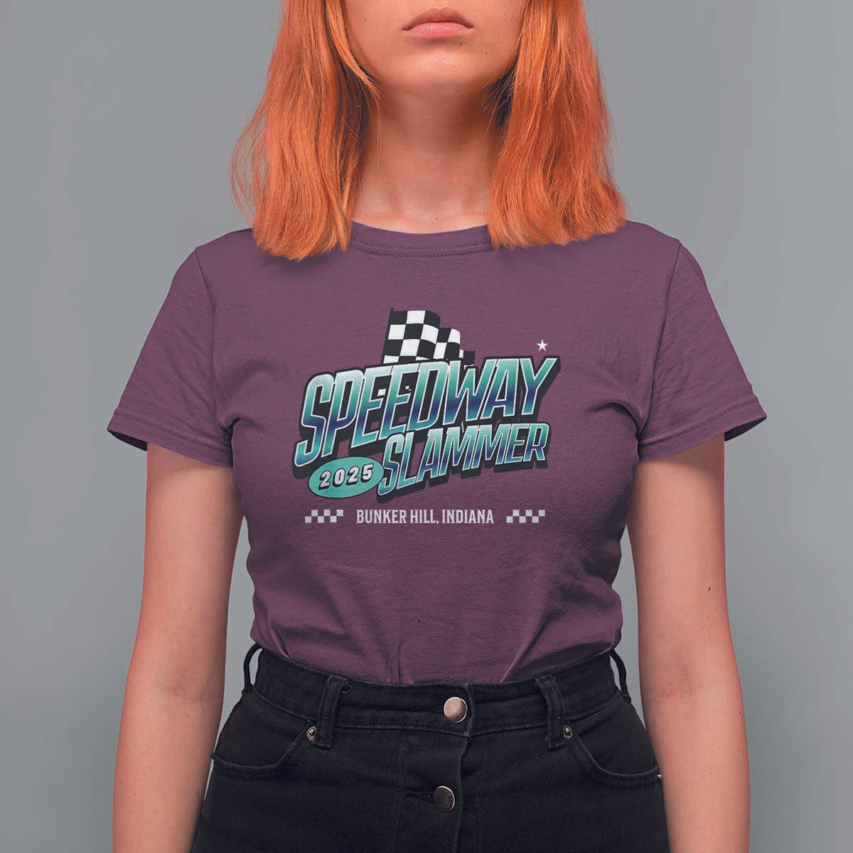 Speedway Slammer 2025 T Shirt For Women Bunker Hill Indiana - Wonder Print Shop