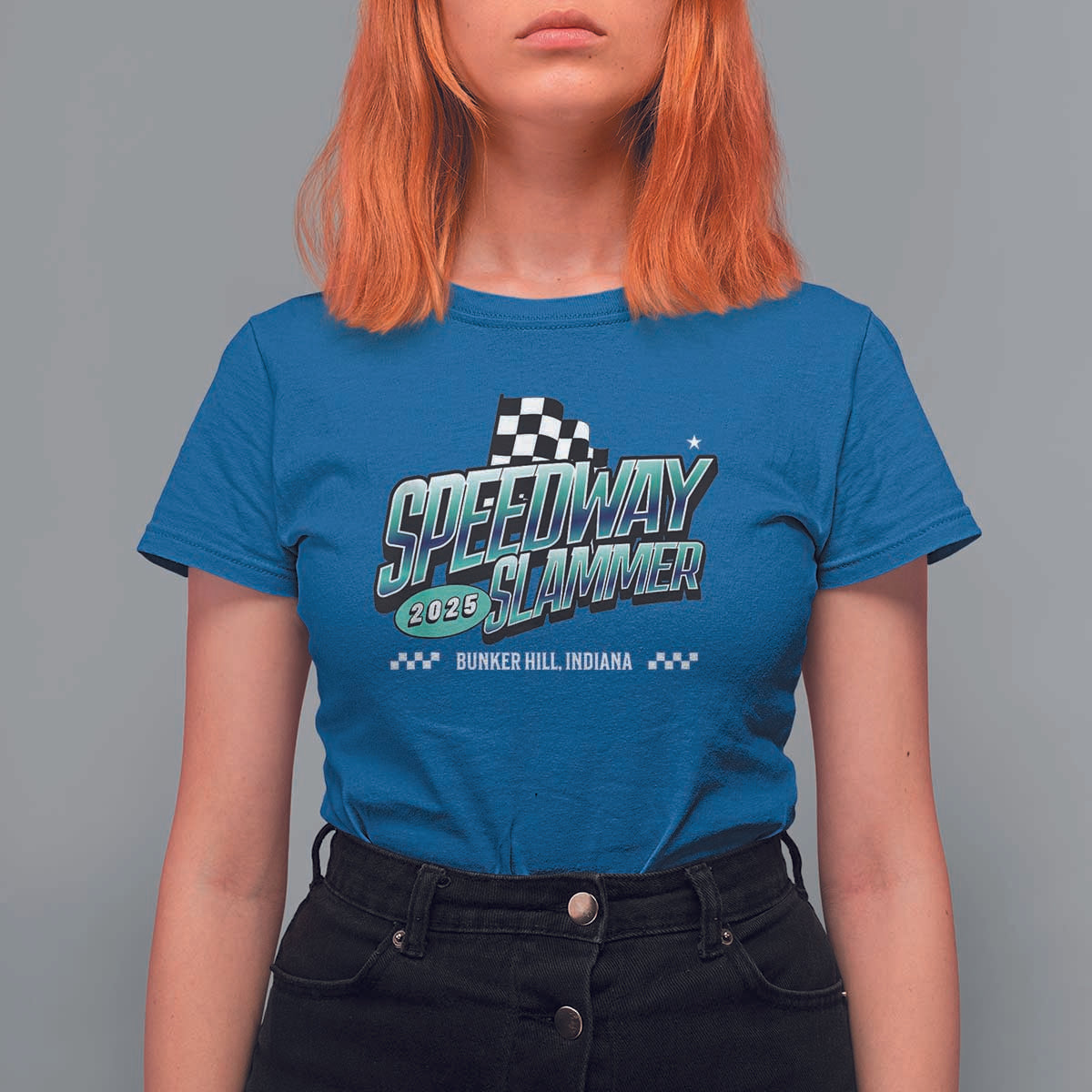 Speedway Slammer 2025 T Shirt For Women Bunker Hill Indiana - Wonder Print Shop