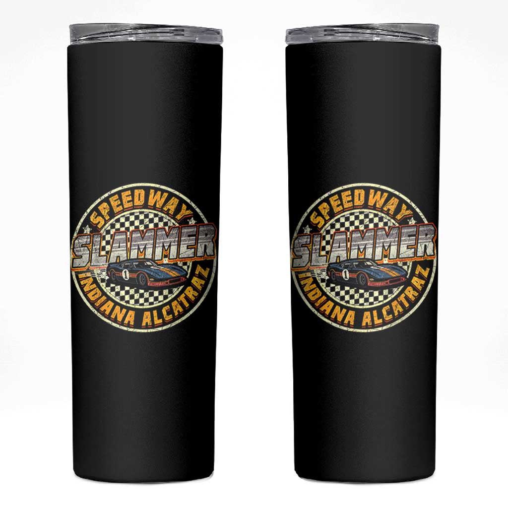 Speedway Slammer 2025 Skinny Tumbler Indiana Alcatraz Retro Vintage Racing Graphic - Wonder Print Shop