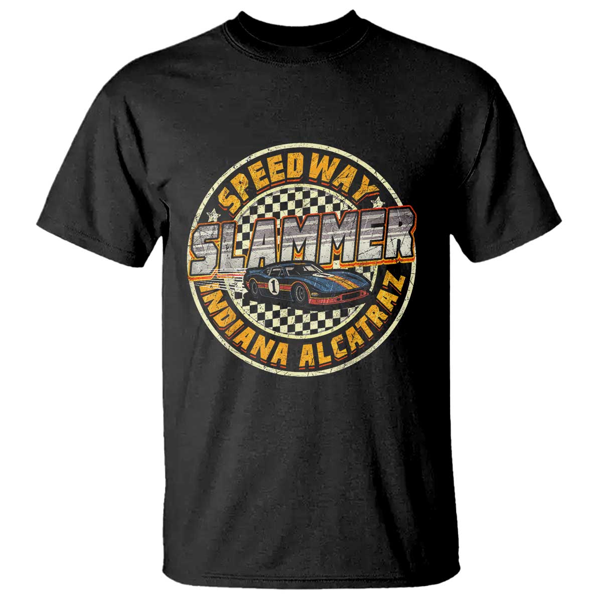 Speedway Slammer 2025 T Shirt Indiana Alcatraz Retro Vintage Racing Graphic - Wonder Print Shop