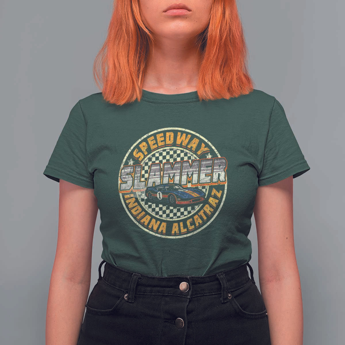 Speedway Slammer 2025 T Shirt For Women Indiana Alcatraz Retro Vintage Racing Graphic - Wonder Print Shop