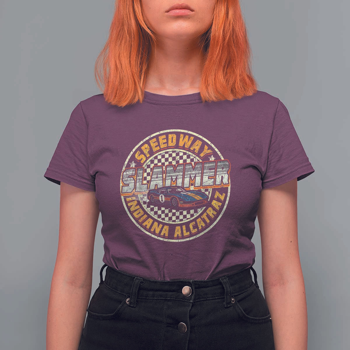 Speedway Slammer 2025 T Shirt For Women Indiana Alcatraz Retro Vintage Racing Graphic - Wonder Print Shop