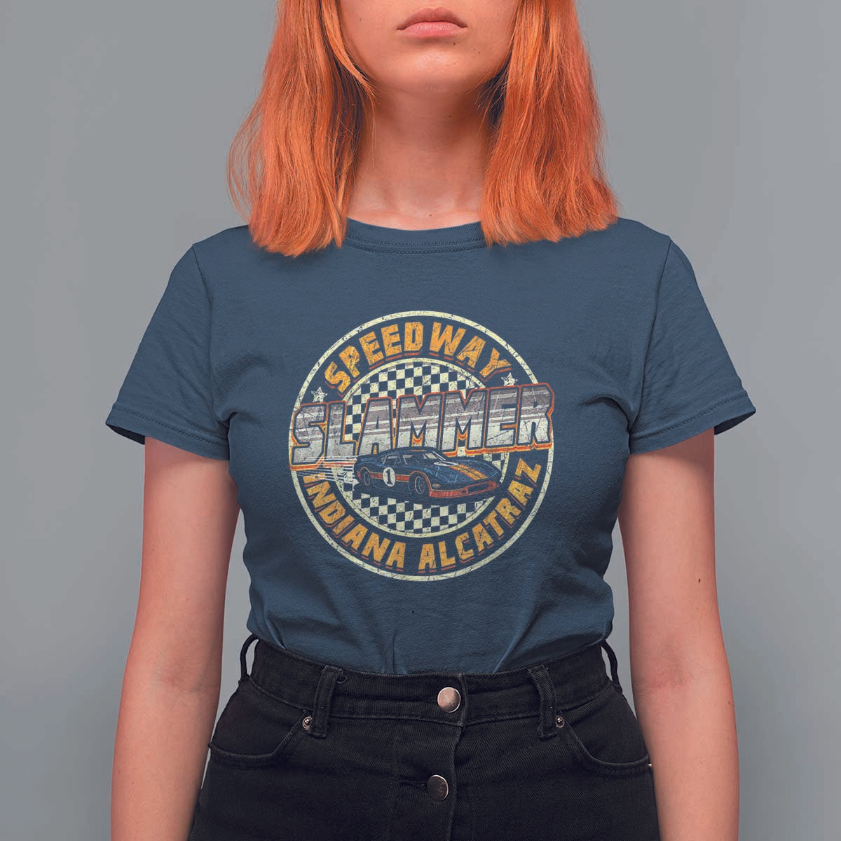 Speedway Slammer 2025 T Shirt For Women Indiana Alcatraz Retro Vintage Racing Graphic - Wonder Print Shop