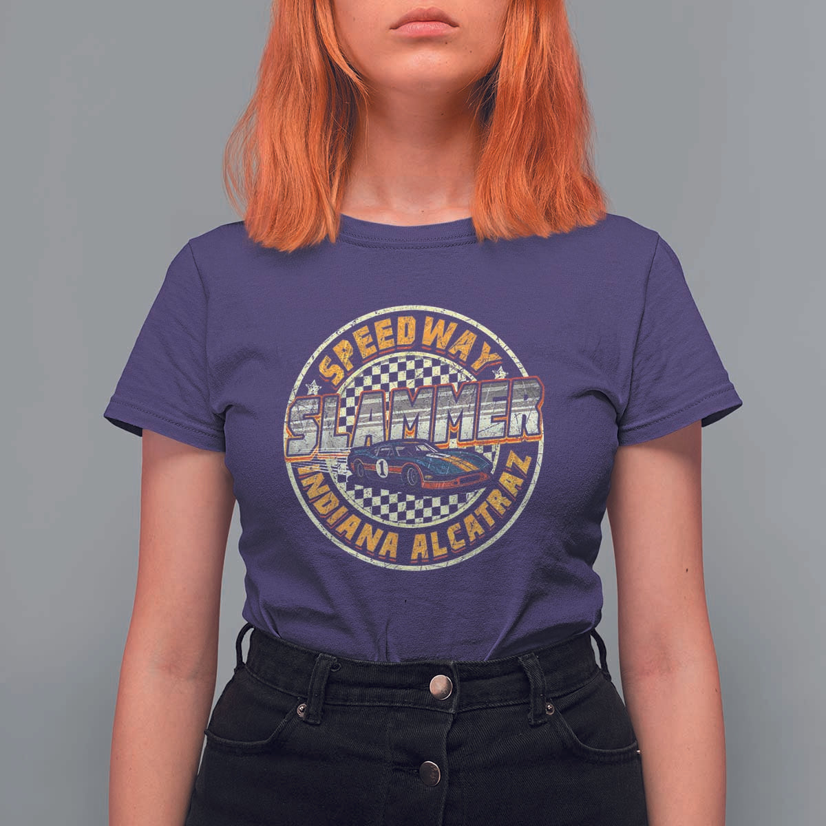 Speedway Slammer 2025 T Shirt For Women Indiana Alcatraz Retro Vintage Racing Graphic - Wonder Print Shop