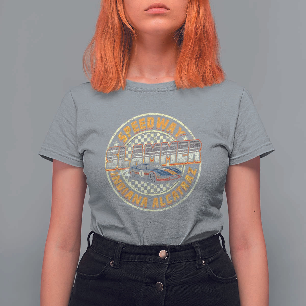 Speedway Slammer 2025 T Shirt For Women Indiana Alcatraz Retro Vintage Racing Graphic - Wonder Print Shop