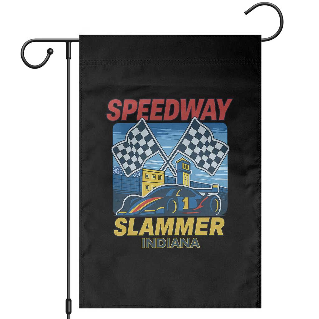 Speedway Slammer 2025 Garden Flag Indiana Alcatraz Vintage Racing Graphic - Wonder Print Shop