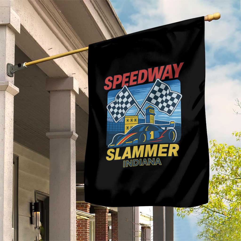 Speedway Slammer 2025 Garden Flag Indiana Alcatraz Vintage Racing Graphic - Wonder Print Shop