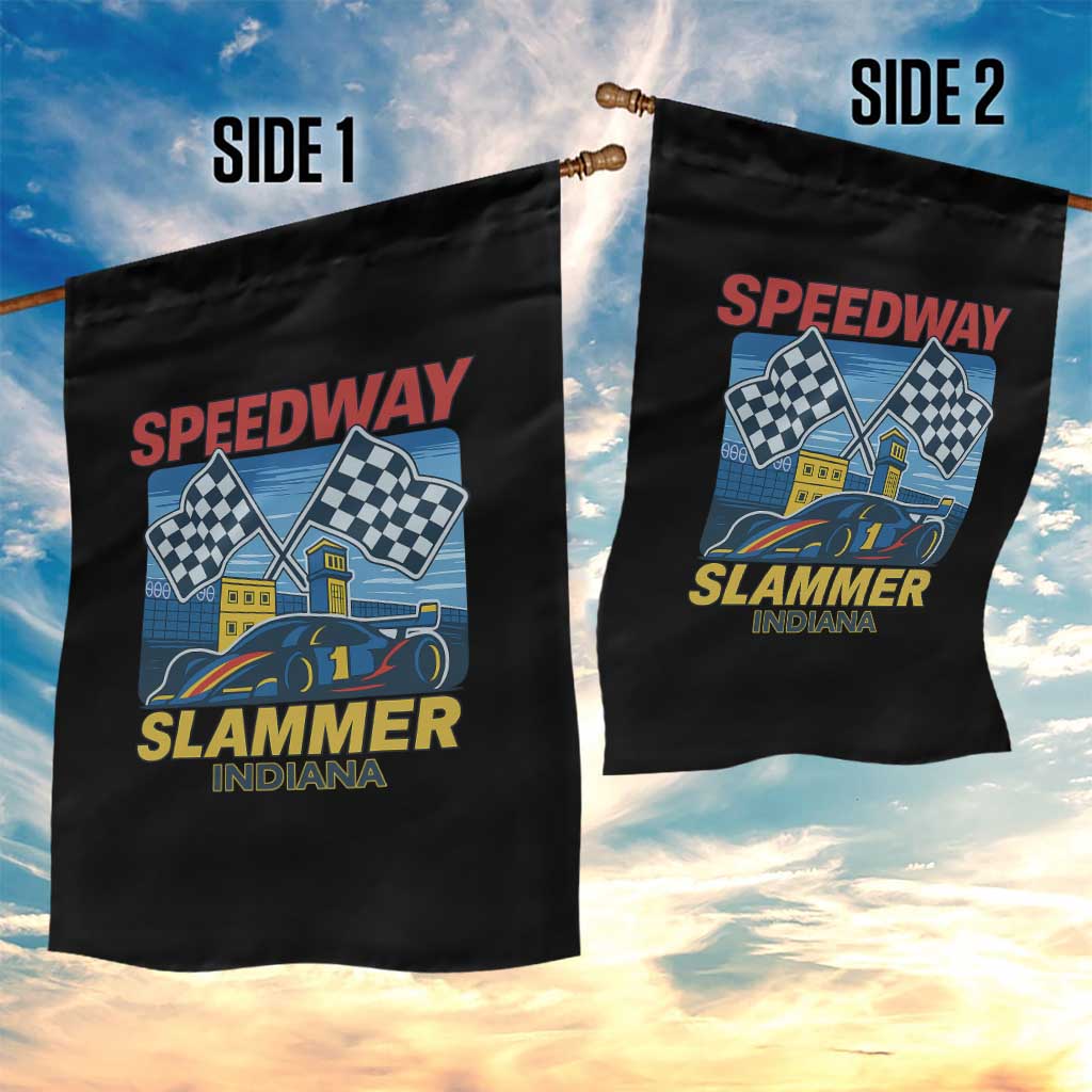 Speedway Slammer 2025 Garden Flag Indiana Alcatraz Vintage Racing Graphic - Wonder Print Shop