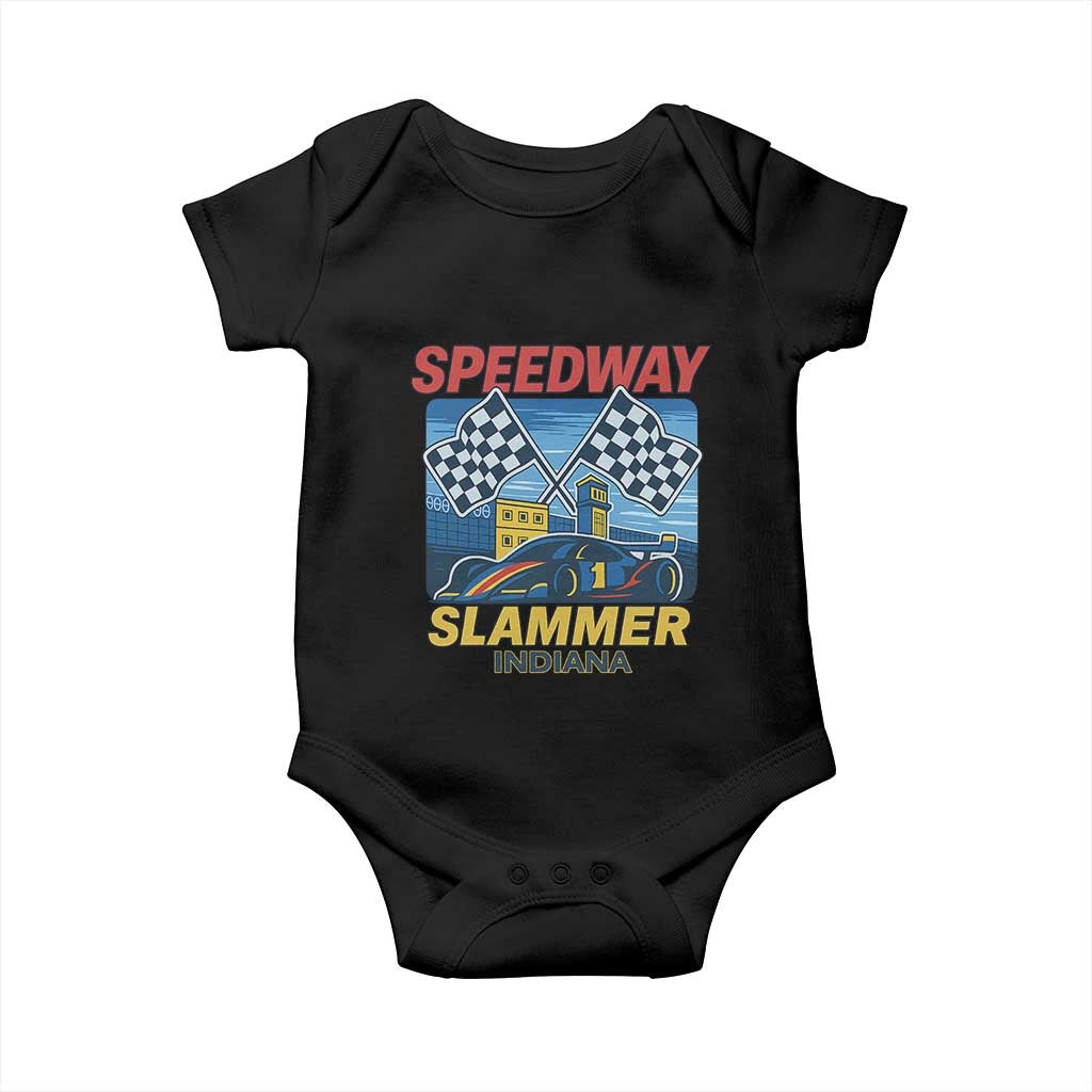 Speedway Slammer 2025 Baby Onesie Indiana Alcatraz Vintage Racing Graphic - Wonder Print Shop