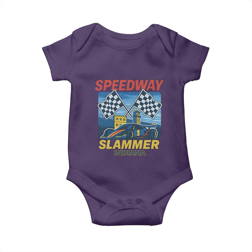 Speedway Slammer 2025 Baby Onesie Indiana Alcatraz Vintage Racing Graphic - Wonder Print Shop