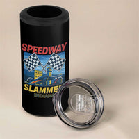 Speedway Slammer 2025 4 in 1 Can Cooler Tumbler Indiana Alcatraz Vintage Racing Graphic - Wonder Print Shop