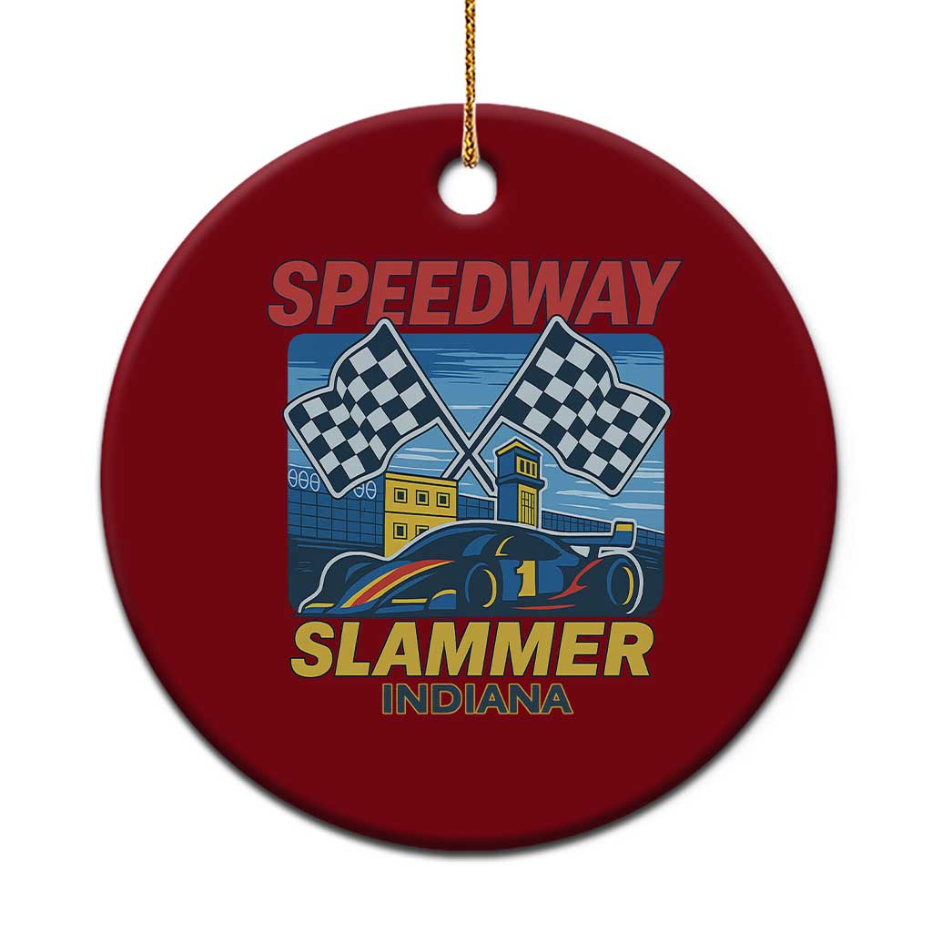 Speedway Slammer 2025 Ceramic Ornament Indiana Alcatraz Vintage Racing Graphic - Wonder Print Shop