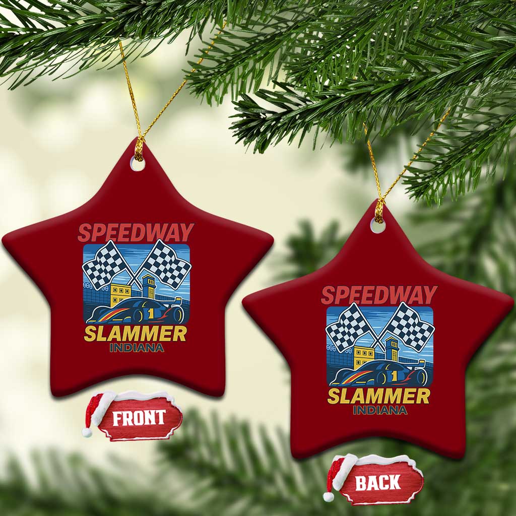 Speedway Slammer 2025 Ceramic Ornament Indiana Alcatraz Vintage Racing Graphic - Wonder Print Shop