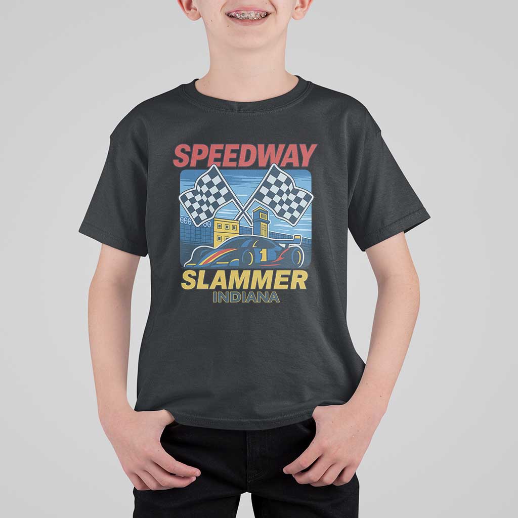 Speedway Slammer 2025 T Shirt For Kid Indiana Alcatraz Vintage Racing Graphic - Wonder Print Shop