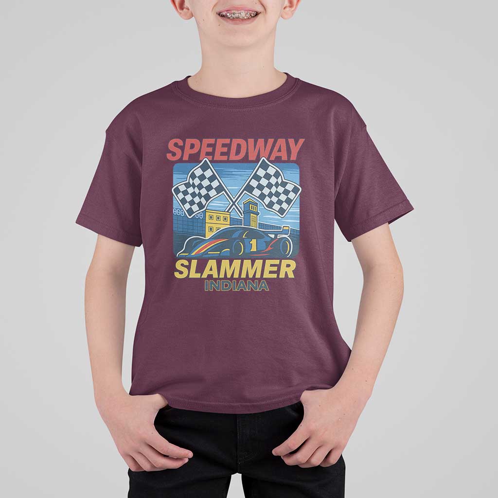 Speedway Slammer 2025 T Shirt For Kid Indiana Alcatraz Vintage Racing Graphic - Wonder Print Shop