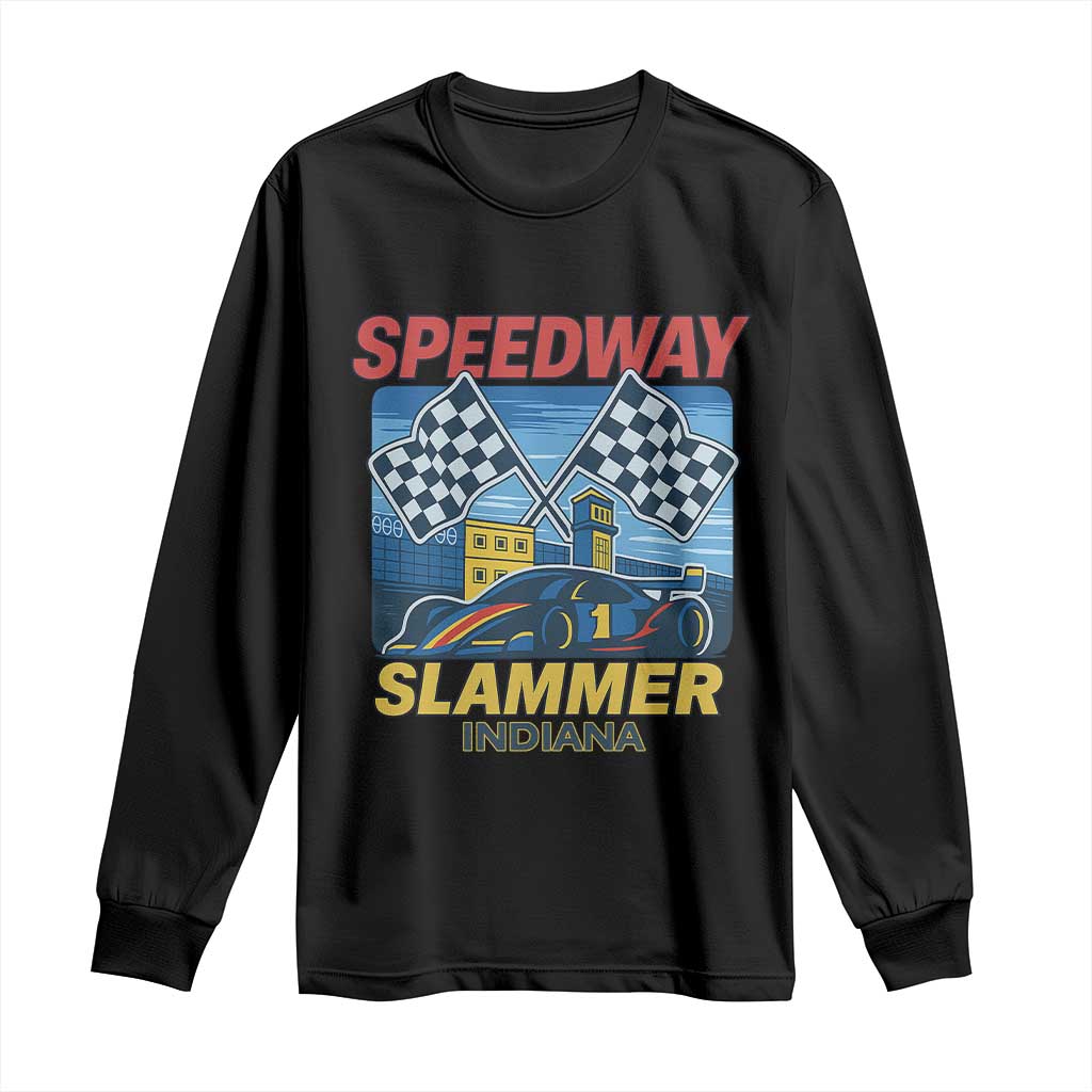 Speedway Slammer 2025 Long Sleeve Shirt Indiana Alcatraz Vintage Racing Graphic - Wonder Print Shop
