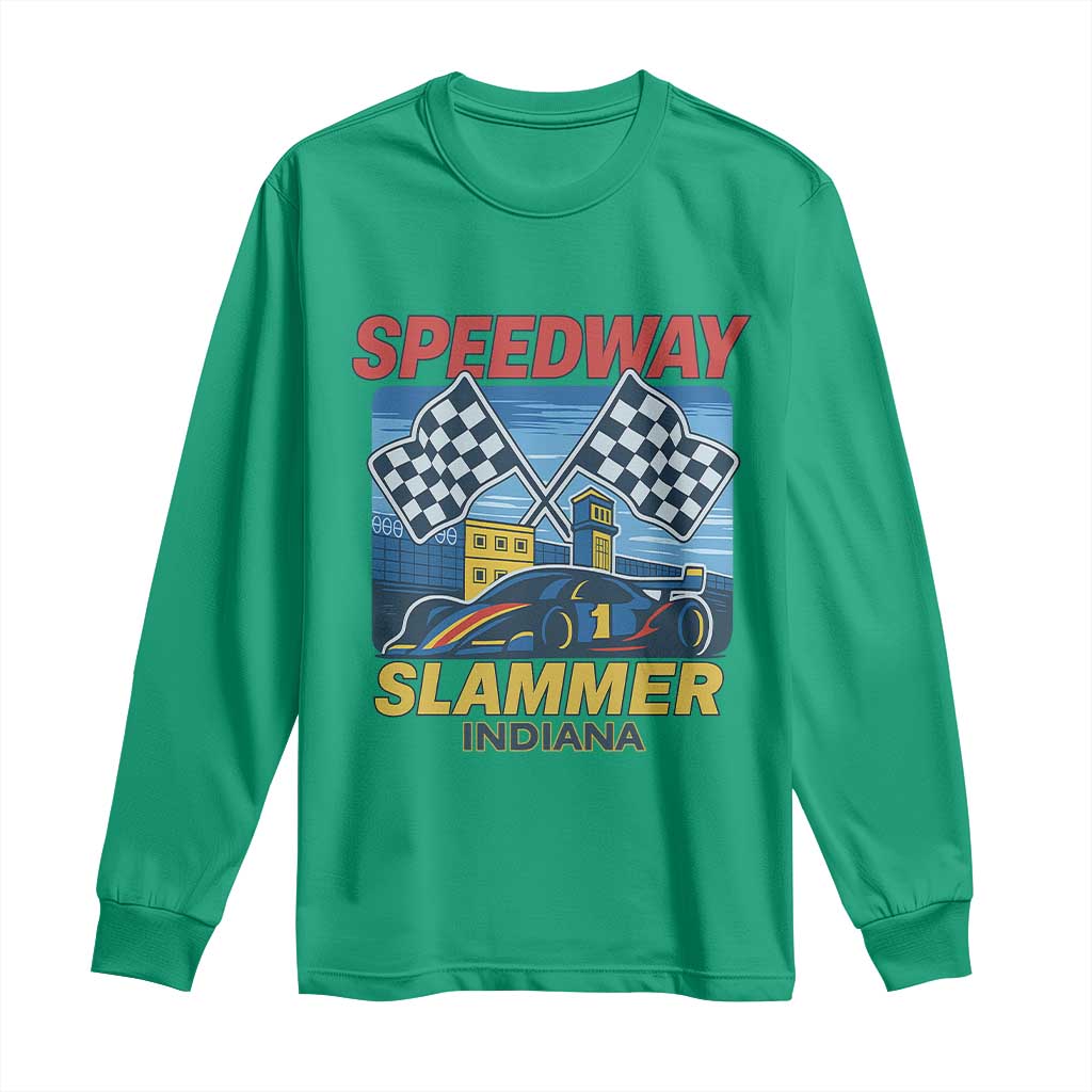 Speedway Slammer 2025 Long Sleeve Shirt Indiana Alcatraz Vintage Racing Graphic - Wonder Print Shop