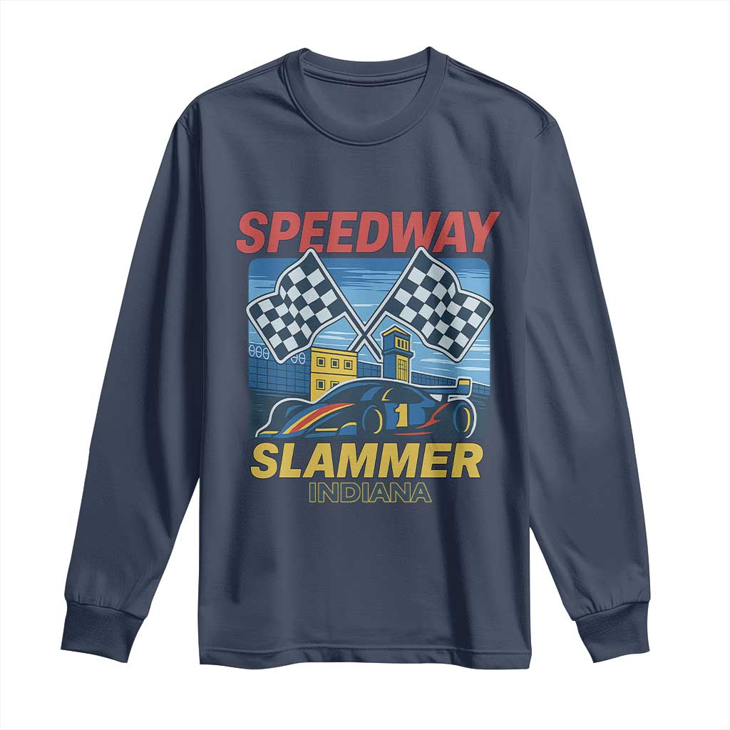 Speedway Slammer 2025 Long Sleeve Shirt Indiana Alcatraz Vintage Racing Graphic - Wonder Print Shop