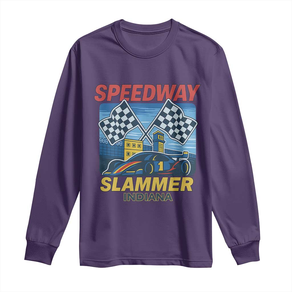 Speedway Slammer 2025 Long Sleeve Shirt Indiana Alcatraz Vintage Racing Graphic - Wonder Print Shop