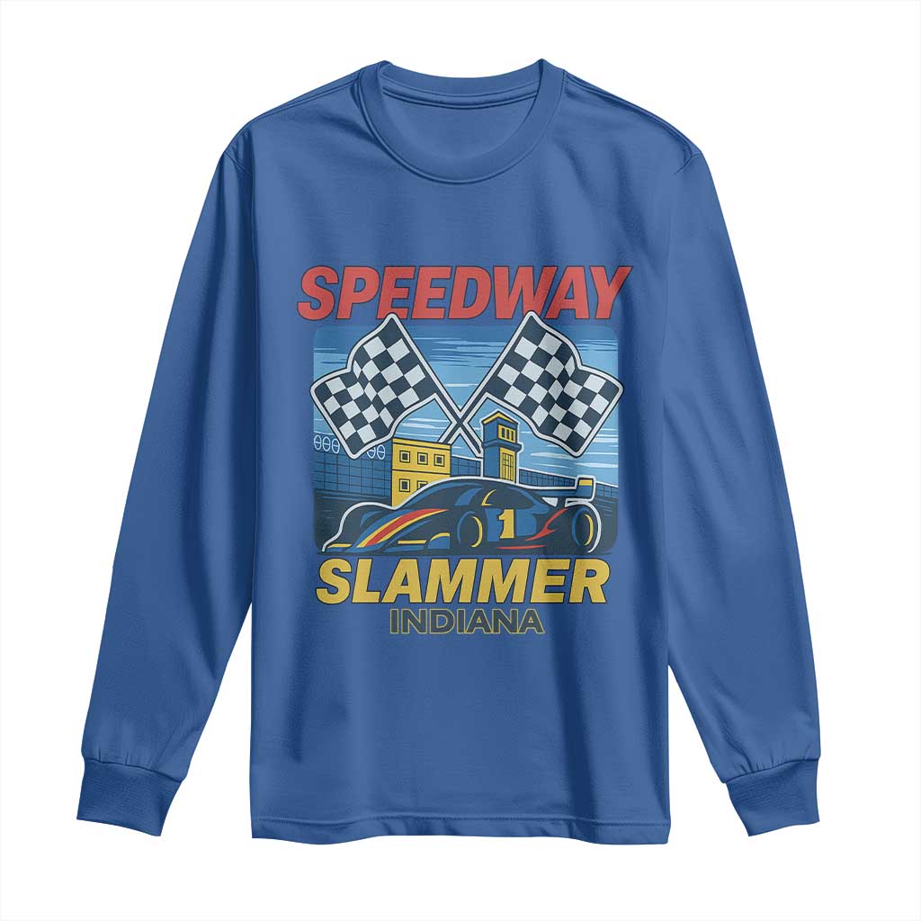 Speedway Slammer 2025 Long Sleeve Shirt Indiana Alcatraz Vintage Racing Graphic - Wonder Print Shop