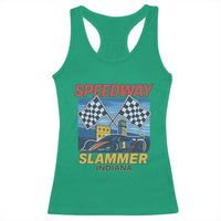Speedway Slammer 2025 Racerback Tank Top Indiana Alcatraz Vintage Racing Graphic - Wonder Print Shop