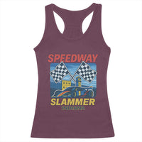 Speedway Slammer 2025 Racerback Tank Top Indiana Alcatraz Vintage Racing Graphic - Wonder Print Shop